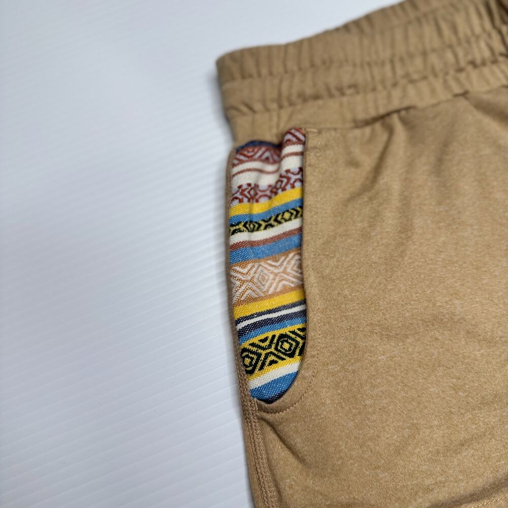 Wowie Kozie Lounge Shorts Wheat Tan Women’s Small Boho Tribal Pocket Loungewear - Picture 8 of 16